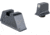 Trijicon Suppressor/Optic Height Sight Set, White Front/Metal Rear &amp; Green Lamp, Glock 17, 17L, 19, 22 - 28, 31 - 35, 37 - 39, 45, Black, 601136