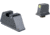 Trijicon Suppressor/Optic Height Sight Set, Yellow Front/Black Rear &amp; Green Lamp, Glock 17, 17L, 19, 22 - 28, 31 - 35, 37 - 39, 45, Black, 601135