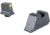 Trijicon Suppressor/Optic Height Sight Set, Yellow Front/Metal Rear &amp; Green Lamp, Glock 17, 17L, 19, 22 - 28, 31 - 35, 37 - 39, 45, Black, 601139
