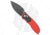 Tuya Knife Big Belly Slide Folding Knife, 3.50in, 154CM, Drop Point Blade, G-10, Red Handle, Red/Black, 7.50 inch, BHQ-174119