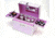 TZ Case Pink Beauty Collection Small MakeUp Case w/ 2 Extendable Trays Combination Lock Pink Stripe AB 68PS