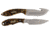 Uncle Henry 2-Piece Staglon Fixed Blade Knives w/Sheath, Stainless Steel Caper/Gut Hook Blades, Bone Staglon Handles, 1207752