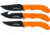 Uncle Henry 3 Fixed Knife Set, 3.25in, Stailess Steel, Fixed Blade, Black Oxide Blade, Bone, Staglon Handle, 1183290