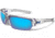 Under Armour Big Shot Sunglasses, Crystal/Frosted Frame,Gray/Blue Multiflect Lens U8600085-141561