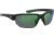 Under Armour Blitzing Sunglasses with Shiny Black Frame and Green Temple Tips with Green to Grey Lens, Medium, UA0012S 7ZJ-Z9