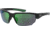 Under Armour Blitzing Sunglasses with Shiny Black Frame and Green Temple Tips with Green to Grey Lens, Medium, UA0012S 7ZJ-Z9