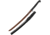 United Cutlery Honshu Damascus Wakazashi, 40.5in Overall, 30.25in Blade, Black Checkered Tpr Handle, SS Guard, Hellfire Damascus Steel Blade, Black Tpr Scabbard, Black, UC3125D
