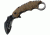 USMC K-Fighter Karambit A/O Brown Handle Fold Knife, Black Partially SE USMA1019BT