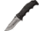 USMC Linerlock Satin Finish A/O Folding Knife,3.75in,Stainless Steel,Partially Serrated,Drop Point,Satin,Black,Rubber Handle USMA1039SB