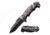 USMC M-A1048SC Spring Assisted Knife, 4.1in, 3CR13 Stainless Steel, Spear Point, Half-Serrated, Black Blade, Stainless Steel/Pakkawood Handle, Stonewash/Camo, M-A1048SC