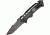 USMC Marines Rescue Linerlock, black finish stainless partially serated tanto blade USM1002TS