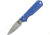 Utica Linerlock Blue Folding Knife, 2 satin finish stainless blade, Blue aluminum handle, 11-2012B