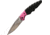 Utica Smoky Canyon III Linerlock Folding Knife, 3.5 satin finish 8Cr13MoV stainless blade, Pink anodized aluminum and black G10 handle, 91-1501CP