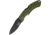 V NIVES Lockback Folding Knife, 3.25 black finish partially serrated D2 tool stee, OD green sculpted FRN handle, V09FRNPSBGR