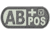 Vanquest Gear Blood Type AB Positive - Glow In The Dark Patch, Wolf Gray, 9ZBLTY-ABPOS-WG-GITD