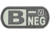 Vanquest Gear Blood Type B- Negative - Glow In The Dark Patch, Wolf Gray, 9ZBLTY-9BNEG-WG-GITD