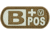 Vanquest Gear Blood Type B Positive - Glow In The Dark Patch, Coyote Tan, 9ZBLTY-9BPOS-CT-GITD