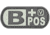 Vanquest Gear Blood Type B Positive - Glow In The Dark Patch, Wolf Gray, 9ZBLTY-9BPOS-WG-GITD