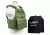 Vism 2924 Series Plate Carrier Vest includes two BSC1012 Soft Ballistic Panels - Shooters Cut 10in X12in, Green BPCVPCV2924G-A