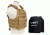 Vism 2924 Series Plate Carrier Vest includes two BSC1012 Soft Ballistic Panels - Shooters Cut 10in X12in, Tan BPCVPCV2924T-A