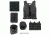 Zombie Rezurrection Kit, Black - with Vest, MOLLE Panel, 4 Pouches