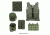 Zombie Rezurrection Kit, Green - with Vest, MOLLE Panel, 4 Pouches