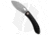 Vosteed Nightshade Thumb Hole Folding Knife, 3.30in, Nitro V Steel, Drop Point Blade, Micarta Black Handle, Gray/Black, 7.50in, BHQ-188580