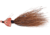 Wahoo Fishing Products Wahoo Bonefish Bucktail Jig, 1/8 oz, 1/0 Hook Twin Mono Weedguard, Brown, 1/Card, WAH-BFB18-BN