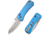 We Knife Co Ltd Banter 2 Folding Knife 2.87 in, CPM S35VN Steel, Satin Drop Point Blade, Aluminum Blue Handle, WE23075-1