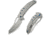 We Knife Co Ltd Weknife Epaulette Flipper &amp; Thumb Hole Knife Diamond Patterned Polished Bead Blasted Titanium Handle 3.45inch Polished Bead Blasted Bohler M390 Blade We24024-3 - WE24024-3