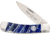 Whiskey Bent Knives Lock Blade Folding Knife, Single Clip Point, 440 Steel Blade, 3.75in Closed Length, Acrylic Handle, Blue Mammoth, WB13-03