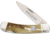 Whiskey Bent Knives Lock Blade Folding Knife, Single Clip Point, 440 Steel Blade, 3.75in Closed Length, Natural Bone Handle, Burnt Bone, WB23-01
