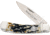 Whiskey Bent Knives Lock Blade Folding Knife, Single Clip Point, 440 Steel Blade, 3.75in Closed Length, Natural Bone Handle, Carved Burnt Bone, WB23-04