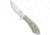 White River Knife &amp; Tool Sendero Pack Fixed Blade Knife, 3.25in, CPM S35VN, Drop Point Blade, Micarta, Black/OD Green Handle, Black/OD Green/Steel, 7.375 inch, BHQ-110673
