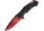 Wild Boar 4.75in Finger Grooved Linerlock, Assisted Opening, 4.75in Closed, 3.5in Red Finish SS Drop Point, Black Nylon Handle, Thumb Stud, Pocket Clip, Black Paint Splatter Blade Artwork, WB1022