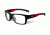 Wiley X Crush Single Vision Prescription Sunglasses, Gloss Black / Red Frame, YFCRS01SV