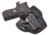 Wilson Combat Defender Holster, EDC X9 with Rail, right Hand, 1.5in Belt, Black Leather with Shark Trim PLD9BLSR15R