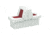 Wise Bucket Style Lounge Seat w/ 10'' Base, Wise White/Wise Red, Large, 8WD505P-1-925
