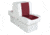 Wise Deluxe Lounge Seat w/ 10'' Base, Wise White/Wise Red, Large, 8WD707P-1-925
