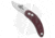 Woods Monkey By LT. Wright Banana Peel Folding Knife, 2.50in, CPM S35VN, Clip Point Blade, Micarta, Red Handle, Red/Silver, 7.06 inch, BHQ-174147