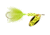 Wordens Rooster Tail 1/8 oz Chartreuse Dalmation Tux Original Rooster Tail Spinner, #10 Treble Hook, 208-CHDA-TUX