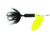 Wordens Rooster Tail In-Line Spinner, 2 1/4in, 1/8 oz Treble Hook, Black Chartreuse, 208-BLC