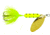 Wordens Rooster Tail In-Line Spinner, 2 1/4in, 1/8 oz Treble Hook, Chartreuse Dalmation, 208-CHDA