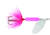 Wordens Rooster Tail In-Line Spinner, 2 1/4in, 1/8 oz Treble Hook, Hammered Silver Pink Fluorescent, 208-HSPKFL