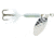Wordens Rooster Tail In-Line Spinner, 2 1/4in, 1/8 oz Treble Hook, Hammered Silver White, 208-HSWH