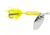 Wordens Rooster Tail In-Line Spinner, 2 1/4in, 1/8 oz Treble Hook, Hammered Silver Yellow, 208-HSYL