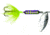 Wordens Rooster Tail In-Line Spinner, 2 1/4in, 1/8 oz Treble Hook, Metallic Purple Chartreuse Tiger, 208-MPCT