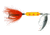 Wordens Rooster Tail In-Line Spinner, 2 1/4in, 1/8 oz Treble Hook, Orange Clown, 208-ORCL