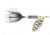 Wordens Rooster Tail In-Line Spinner, 2 1/4in, 1/8 oz Treble Hook, White Black Tiger, 208-WHBT