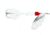 Wordens Rooster Tail In-Line Spinner, 2 1/4in, 1/8 oz Treble Hook, White Red, 208-WHR